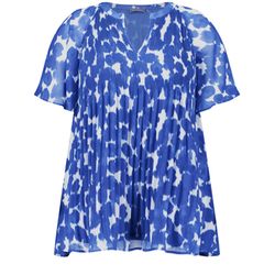 Samoon Luftig-leichte Plisseebluse  - blau (08962)