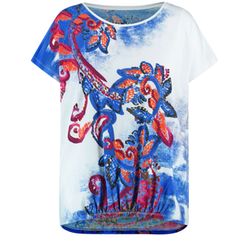 Samoon Lässiges Shirt mit Paisley-Print - blau (09702)