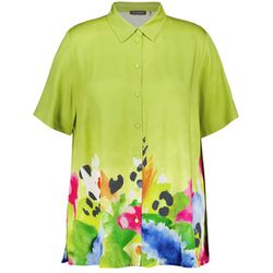 Samoon Kurzarmbluse mit floralem Print - grün (05752)