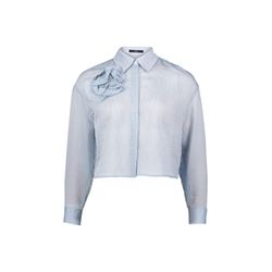 Zero Striped blouse with fabric flower - white/blue (1880)