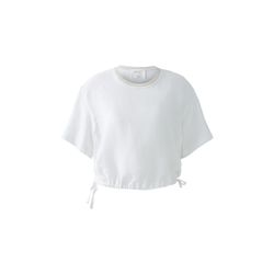 Oui Linen and cotton patch blouse - white (1002)
