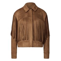 Street One Studio Velours-Jacke mit Fransen - braun (16016)