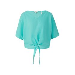 s.Oliver Red Label Verkürzte Leinenmix-Bluse im Relaxed Fit - blau (6099)