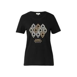s.Oliver Red Label Jersey-T-Shirt mit Frontprint - schwarz (99D1)