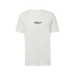 s.Oliver Red Label Cotton T-shirt with logo print - white (01D1)