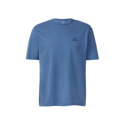 Q/S designed by Washed T-shirt with front and back print - blue (55D0)