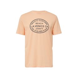 s.Oliver Red Label T-shirt with crew neck and front print - orange (20D1)