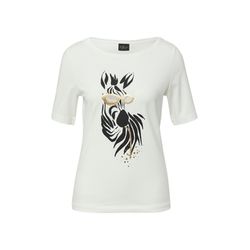 s.Oliver Black Label Jersey-T-Shirt mit Zebra-Artwork - weiß (02D5)