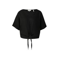 s.Oliver Red Label Verkürzte Leinenmix-Bluse im Relaxed Fit - schwarz (9999)