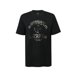 Q/S designed by T-Shirt mit platziertem Druck - schwarz (99D2)