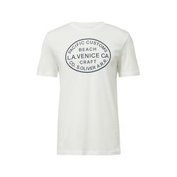 s.Oliver Red Label T-shirt with crew neck and front print - white (01D1)