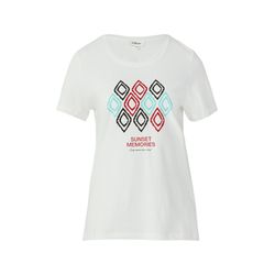 s.Oliver Red Label Jersey-T-Shirt mit Frontprint - weiß (01D1)