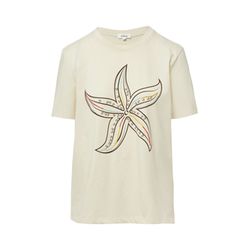 s.Oliver Red Label Jersey-T-Shirt mit Frontprint und Schmuckperlen - beige (07D2)
