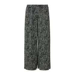 s.Oliver Red Label Pleated jersey culottes with all-over print - black (99B0)