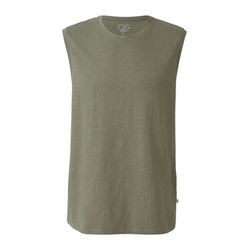Q/S designed by Tanktop mit Flammgarnstruktur und Logoprint - grün (7380)