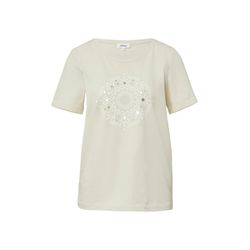 s.Oliver Red Label T-Shirt aus Baumwollstretch mit Schriftprint - weiß (07D0)