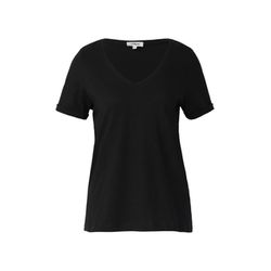 s.Oliver Red Label Weiches T-Shirt aus Baumwolle mit V-Ausschnitt - schwarz (9999)