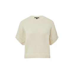comma Kurzarm-Pullover im Loose Fit aus Ajourstrick - beige (0505)