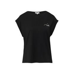 s.Oliver Red Label Relaxed-Fit-Shirt mit Print und überschnittenen Schultern - schwarz (99D1)