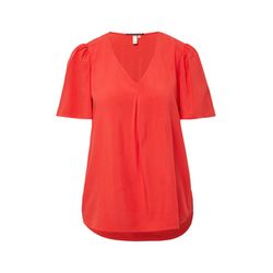 Q/S designed by Kurzarmbluse aus Viskose  - rot (3103)