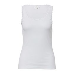 s.Oliver Red Label Geripptes Slim-Fit-Tanktop mit Spitze - weiß (0100)