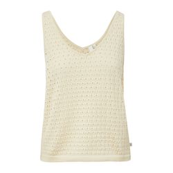 Q/S designed by Stricktop mit Ajourmuster - beige (0808)