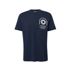 s.Oliver Red Label T-shirt with crew neck and front print - blue (58D2)