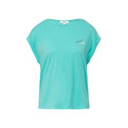 s.Oliver Red Label Relaxed-Fit-Shirt mit Print und überschnittenen Schultern - blau (60D1)