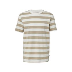 Q/S designed by T-Shirt mit Rundhalsausschnitt und Blockstreifen - beige (80G0)
