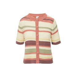 Q/S designed by Kurzarm-Cardigan in Häkeloptik  - beige (08G0)