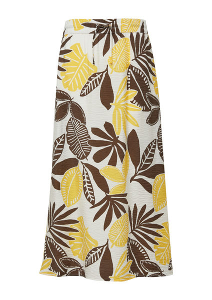 Red Label Structured midi skirt in viscose blend yellow