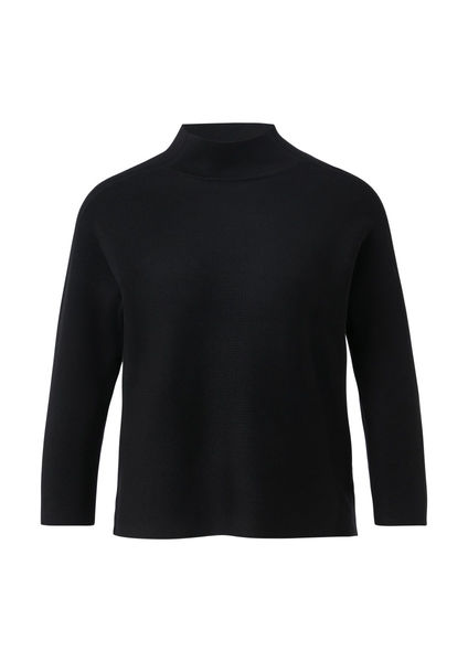 comma Strickpullover mit Stehkragen   - schwarz (9999)