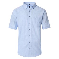 Casamoda Chemise à manches courtes en mélange de lin - bleu (100)