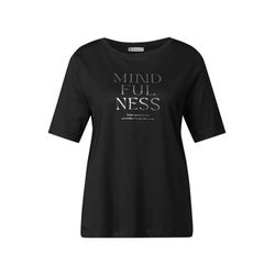 Street One Softes Shirt mit Wording - schwarz (20001)