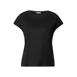 Street One T-Shirt mit Häkeldetails - schwarz (10001)