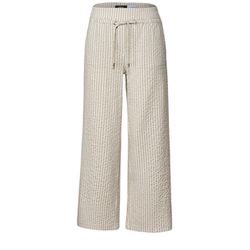 Cecil Striped seersucker trousers - beige (26504)