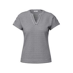 Cecil Gestreiftes Strukturshirt - blau (26715)