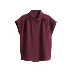 Opus Loose Satinbluse mit femininen Raffungen - Fairi - lila/rot (40036)