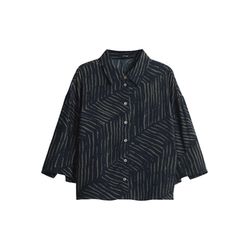 Opus Print blouse - Fiana palm leaves - blue/green (60020)