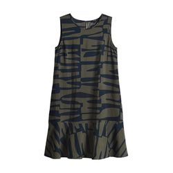 Opus Printkleid mit angesetztem Volant - Wenola jungle - blau/grün (30034)