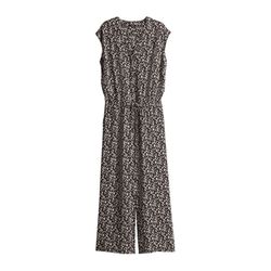 Opus Jumpsuit with minimal print - Moneli shadow - brown (20024)