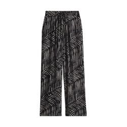 Opus Wide Leg Pants mit Komfortbund - Marou palm leaves - schwarz (900)