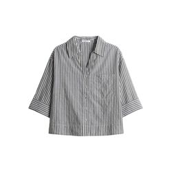 Opus Loose Streifenbluse - Frica - grau (30034)