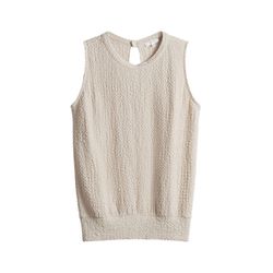 Opus Jersey top with smock structure - bikini - beige (20003)