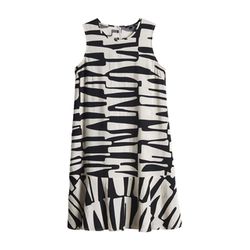 Opus Printkleid mit angesetztem Volant - Wenola jungle - schwarz/weiß (900)
