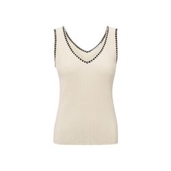 Yaya Geripptes Tanktop mit Stichdetail und taillierter Passform - beige (20908)