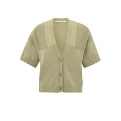 Yaya Strickjacke mit gerippten Details - beige (99980)