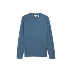 Tom Tailor Melierter Pullover mit Rippbündchen - blau (38701)