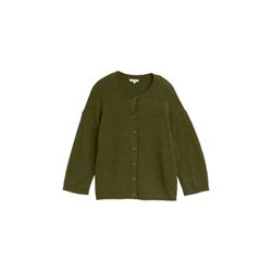 Tom Tailor Loose-fit cardigan with ribbed structure - green (38394)