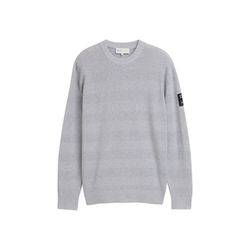 Tom Tailor Denim Structured sweater with logo batch - gray (15398)